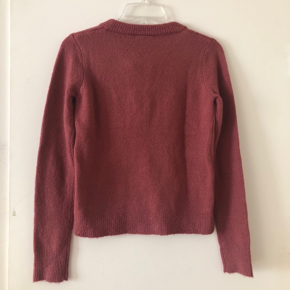 5 for $25 💕 Mauve Mid Cross Tie Fuzzy Sweater - Picture 6 of 7